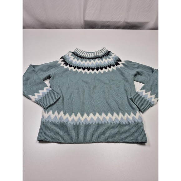 Ann Taylor Sweaters - Ann Taylor Sweater Womens XS Green Fair Isle Mock Neck Raglan Pullover